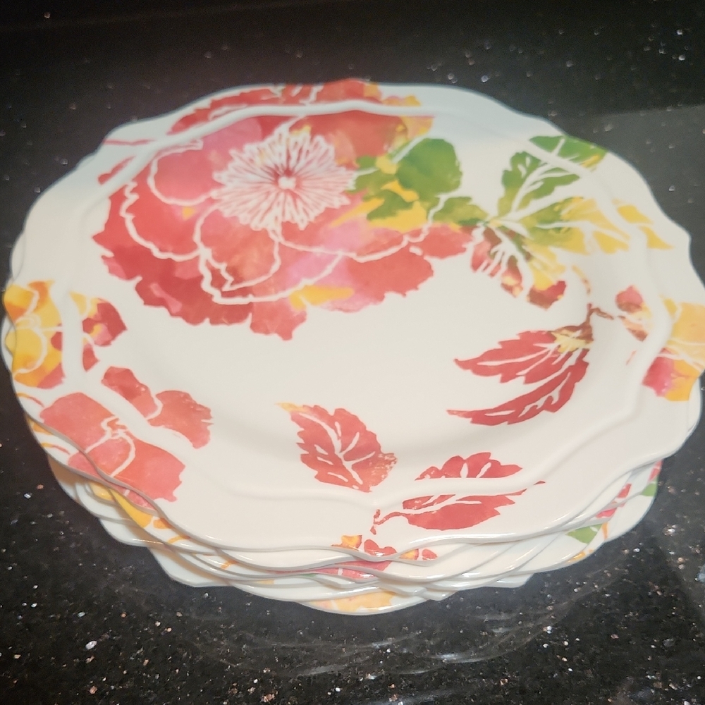 Threshold Floral Melamine 10.5" Dinner Plates - Set of 8